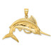 14K Yellow Gold Marlin Pendant - (A85-118)