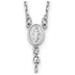 14K White Gold Diamond-cut 3mm Beaded Rosary Necklace - Length 24'' inches - (B22-578) 14K White Gold Diamond-cut 3mm Beaded Rosary Necklace - Length 24'' inches - (B22-578)