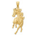 14K Yellow Gold Horse Pendant 49.5mm length - (A83-901) 14K Yellow Gold Horse Pendant 49.5mm length - (A83-901)