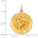 14K Yellow Gold Solid Satin Finish Large Round Saint Christopher Medal - (B14-771)