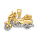 14K Two-tone Gold 3-D Motorcycle Pendant - (A84-814)