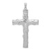 14K White Gold 2-D & Polished Large Nugget Cross Charm Pendant - (A90-900) 14K White Gold 2-D & Polished Large Nugget Cross Charm Pendant - (A90-900)