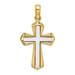 14K Two-tone Gold Polished Cross Charm Pendant - (A94-190) 14K Two-tone Gold Polished Cross Charm Pendant - (A94-190)