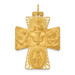14K Yellow Gold Solid Satin Finish Large 4-Way Medal Cross - (B14-727)