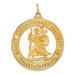 14K Yellow Gold Saint Christopher Medal Pendant 29mm width - (B11-518)