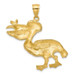 14K Yellow Gold 2-D Pelican With Fish In Mouth Charm Pendant - (A92-148) 14K Yellow Gold 2-D Pelican With Fish In Mouth Charm Pendant - (A92-148)