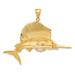 14K Yellow Gold SailFish Pendant - (A83-260)