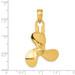 14K Yellow Gold Moveable 3 Blade Propeller Pendant - (A84-391) 14K Yellow Gold Moveable 3 Blade Propeller Pendant - (A84-391)