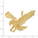 14K Yellow Gold Solid Polished Eagle Pendant - (A83-494)