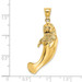 14K Yellow Gold 3-D Polished Manatee Charm Pendant - (A92-991)