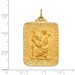 14K Yellow Gold Solid Satin Finish Large Rectangle Saint Christopher Medal - (B14-786)