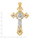 14K Two-tone Gold Polished with Red CZs Crucifix Pendant - (A83-448) 14K Two-tone Gold Polished with Red CZs Crucifix Pendant - (A83-448)