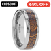 ABBA Mens Polished Tungsten Wedding Band with Sanskrit Stone Inlay Polished Beveled Edges - 8mm ~ (G65-178)