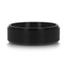 BABYLON Flat Black Titanium Ring with Brushed Raised Center & Polished Edges - 8mm  ~ (G65-518)