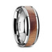 OLLIVANDER Olive Wood Inlaid Tungsten Carbide Ring with Bevels - 8mm  ~ (G65-542) OLLIVANDER Olive Wood Inlaid Tungsten Carbide Ring with Bevels - 8mm  ~ (G65-542)