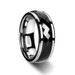 HICKOK Polished Diamond Faceted Black Ceramic Spinner Ring with Beveled Edges - 8mm ~ (H65-184)
