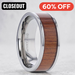 HONUA Flat Titanium Wedding Band with Rare Koa Wood Inlay and Polished Edges - 8 mm ~ (H65-187)
