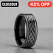 KILMORE Celtic Pattern Black Tungsten Carbide Ring - 8mm ~ (H65-312)