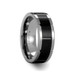 KONSTANTINE - Watch Band Style Tungsten Carbide Ring with Black Ceramic Inlay  - 8mm ~ (H65-333)