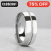 LYON Domed Tungsten Carbide Ring with Braided Silver Inlay - 8 mm ~ (H65-394)