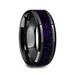 MELO Black Ceramic Beveled Polished Mens Wedding Band with Purple Goldstone Inlay - 8mm ~ (H65-509) MELO Black Ceramic Beveled Polished Mens Wedding Band with Purple Goldstone Inlay - 8mm ~ (H65-509)