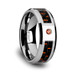 NOAH Tungsten Ring with Black and Orange Carbon Fiber and Orange Padparadscha Setting - 8mm ~ (H65-611)