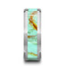 PIERRE Mens Polished Tungsten Wedding Band with Light Blue Turquoise Stone Inlay & Polished Beveled Edges - 8mm ~ (H65-748)