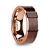 ROUVIN Polished 14K Rose Gold  Men's Wedding Band with Red Wood Inlay - 8mm ~ (H65-839) ROUVIN Polished 14K Rose Gold  Men's Wedding Band with Red Wood Inlay - 8mm ~ (H65-839)