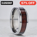 TALI Beveled Titanium Ring with Rosewood Inlay - 8mm ~ (J65-151)