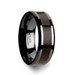 UMBRA Black Ebony Wood Inlaid Black Ceramic Ring with Beveled Edges - 8mm ~ (J65-154) UMBRA Black Ebony Wood Inlaid Black Ceramic Ring with Beveled Edges - 8mm ~ (J65-154)