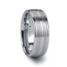 VANCOUVER Triple Grooved White Tungsten Carbide Ring - 8mm ~ (J65-163)