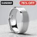 STERLING Square Shape White Tungsten Carbide Ring with Brush Finished Center - 8mm ~ (J65-125)