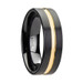 VIVALDI Black Ceramic Wedding Band With Yellow Gold Groove - 6mm & 8mm