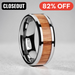 VERMILLION Red Oak Wood Inlaid Tungsten Carbide Ring with Bevels - 6mm-10mm