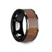 ATREUS Polished Black Ceramic Flat Wedding Band with Koa Wood Inlay - 6mm, 7mm, 8mm, 10mm ATREUS Polished Black Ceramic Flat Wedding Band with Koa Wood Inlay - 6mm, 7mm, 8mm, 10mm