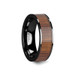 ATREUS Polished Black Ceramic Flat Wedding Band with Koa Wood Inlay - 6mm, 7mm, 8mm, 10mm ATREUS Polished Black Ceramic Flat Wedding Band with Koa Wood Inlay - 6mm, 7mm, 8mm, 10mm