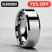 TURIN Rectangular Faceted Tungsten Carbide Ring with Beveled Edges - 4mm - 8mm
