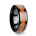 BENIN Black Ceramic Wedding Band with Polished Bevels and African Sapele Wood Inlay - 6 mm - 10 mm BENIN Black Ceramic Wedding Band with Polished Bevels and African Sapele Wood Inlay - 6 mm - 10 mm