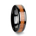 BENIN Black Ceramic Wedding Band with Polished Bevels and African Sapele Wood Inlay - 6 mm - 10 mm BENIN Black Ceramic Wedding Band with Polished Bevels and African Sapele Wood Inlay - 6 mm - 10 mm