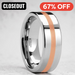 CERBERUS Rose Gold Inlaid Flat Tungsten Carbide Ring - 6mm & 8mm