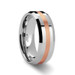 CHIRON Rose Gold Inlaid Beveled Tungsten Carbide Ring - 6mm & 8mm CHIRON Rose Gold Inlaid Beveled Tungsten Carbide Ring - 6mm & 8mm