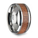 CONGO Tungsten Wedding Band with Polished Bevels and African Sapele Wood Inlay - 6mm -10mm CONGO Tungsten Wedding Band with Polished Bevels and African Sapele Wood Inlay - 6mm -10mm