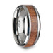 CONGO Tungsten Wedding Band with Polished Bevels and African Sapele Wood Inlay - 6mm -10mm