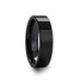 FRAENER Pipe Cut Polish Finished Black Ceramic Wedding Ring - 4mm - 12mm