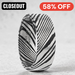 HANZO Black Flat Brushed Damascus Steel Men's Wedding Band withVivid Etched Design- 6mm & 8mm