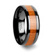 IOWA Black Ceramic Wedding Ring with Polished Bevels and Black Cherry Wood Inlay - 6 mm - 10 mm IOWA Black Ceramic Wedding Ring with Polished Bevels and Black Cherry Wood Inlay - 6 mm - 10 mm