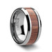 KODIAK Beveled Tungsten Carbide Ring with Rosewood Inlay - 4mm - 12mm