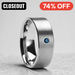 MAVI Men's Brushed Finish Flat Tungsten Wedding Band with Blue Diamond - 6mm & 8mm