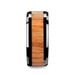 OBLIVION Red Oak Wood Inlaid Black Ceramic Ring with Bevels - 6mm - 10mm