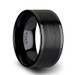 OCTAVIUS Flat Black Ceramic Ring with Brushed Center & Polished Edges - 4mm - 12mm